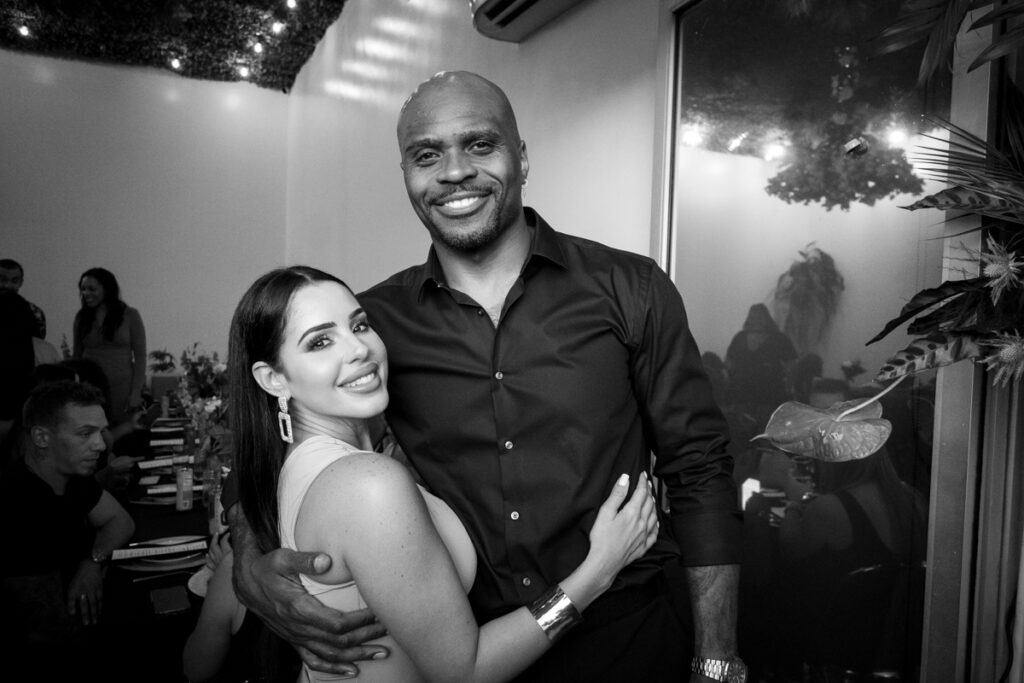 Chris Ball and Stephanie Acevedo attend Natural High Company's inaugural Juneteenth Emancipation Edition of the “Plates and Plants" dinner series honoring Black Changemakers in Cannabis, Hollywood, June 17th, 2022.